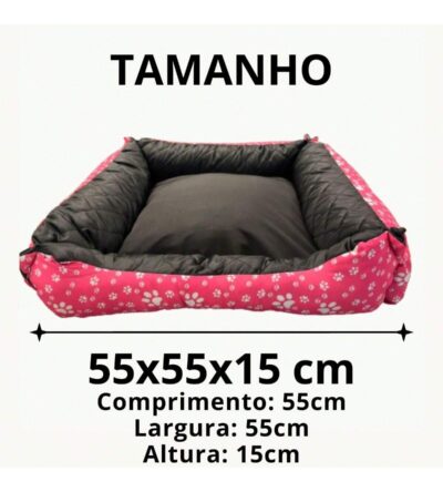 Caminha Pet 55x55cm Pequeno Médio Cachorro Gato Cama Impermeável Lavável
