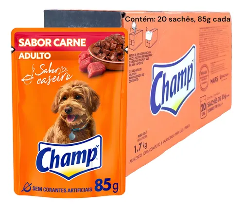 Caixa Ração Úmida Champ Adulto 20 Unidades