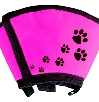 Colar Cirúrgico Elizabetano Cães Tecido Nº5 Cor Rosa