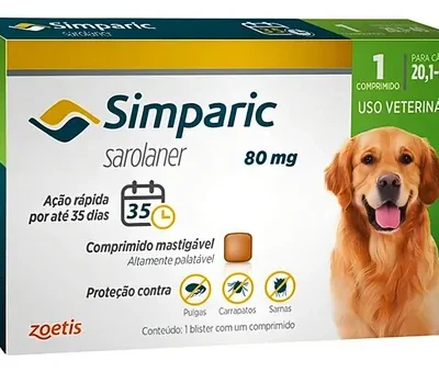 Comprimido Antiparasitário Zoetis Simparic Antiparasitário Comprimido Antiparasitário Para Cães De 20kg A 40kg Cor Bege