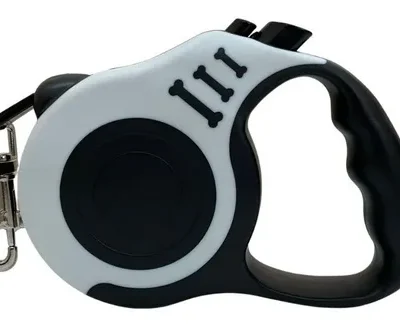 Guia Retrátil P/ Coleira Passeio Cachorro 5 Metros Até 20 Kg Cor Branco