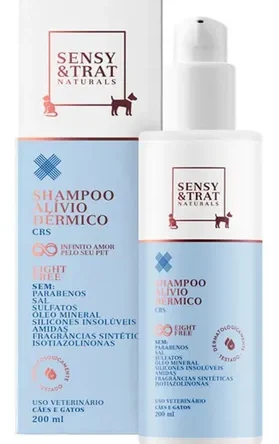 Shampoo Alívio Dérmico Sensy & Trat Cães E Gatos 200ml Fragrância Aloe vera
