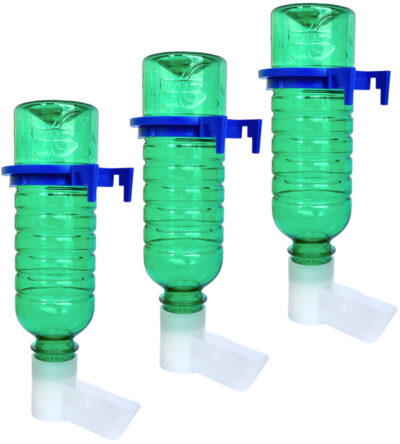 3 Bebedouro E Comedouro Pássaro Bico Fino 290ML Garrafa P/ Gaiola Malha Fina Canário Periquito