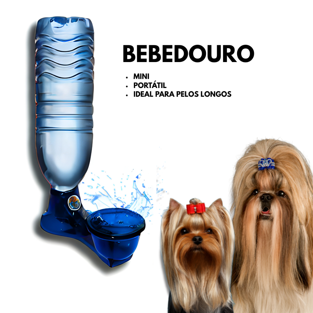 Bebedouro Vida Mansa Mini para Cachorro e Gato, Portátil Pelos Longos Automático