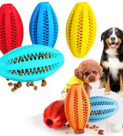 Bola Oval Média Interativo Pet Porta Petiscos Ração Cães Cor Laranja