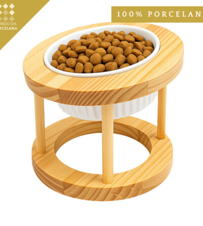 COMEDOURO BEBEDOURO ELEVADO PARA CÃES/CACHORROS E GATOS 320ML BRANCO ROSA VERDE