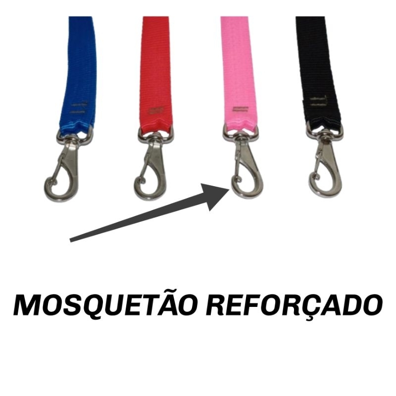 GUIA COMPRIDA REFORÇADA MOSQUETÃO GRANDE PETS