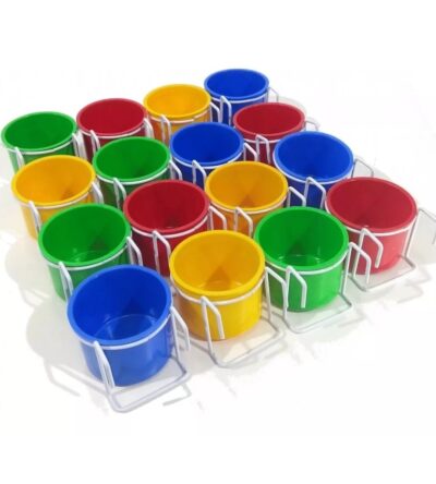 Kit 12 Canecas Comedouro Para Calopsita Canário Periquito Papagaio