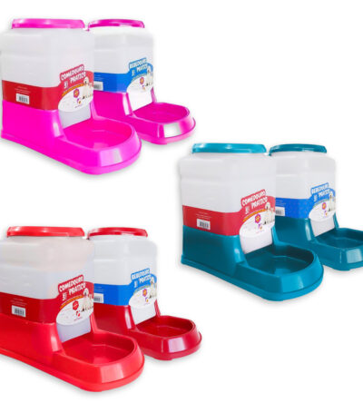 Kit Bebedouro Comedouro Automatico Cachorro Gato Prático 3 litros - Alvorada