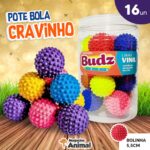 Kit Pote com 16 Bolinha Anti Stress Brinquedo para?Cachorro bola pet bola c/cravo bolinha para Fisioterapia Com 16 unidades