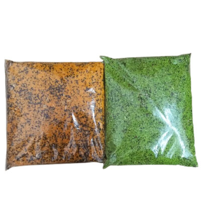 Mix Vitamina Farinhada Amarela + Jiló para passáros Canários - 500gr Vita Amarela + 500Gr Vita Jiló - Flamingos = 1Kg