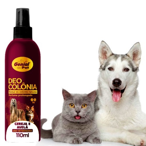 Perfume Col?nia Para Cachorro E Gato Genial Pet Cereja e Avel? Spray F?mea Macho 110 Ml