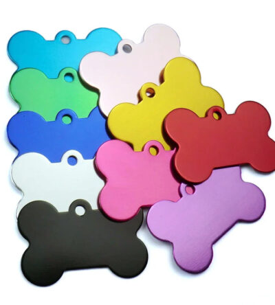 Plaquinha de Identificação para Cães - Alumínio Anodizado - Envio Imediato