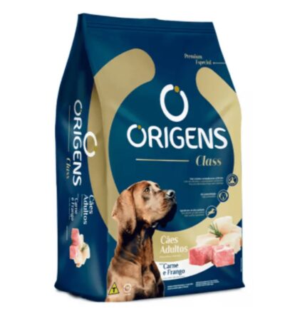 Ração Origens Class para Cães Adultos Sabor Carne e Frango - 15KG