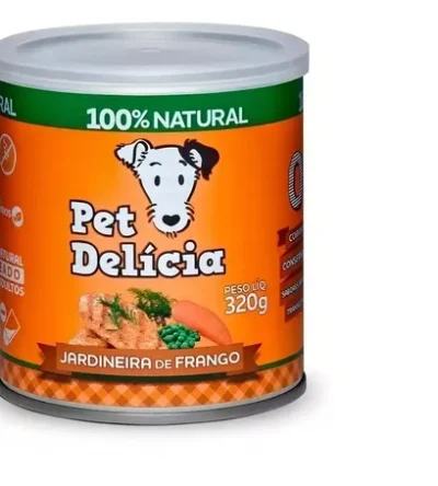 Ração Úmida Pet Delícia Jardineira de Frango Cães Adultos 320g